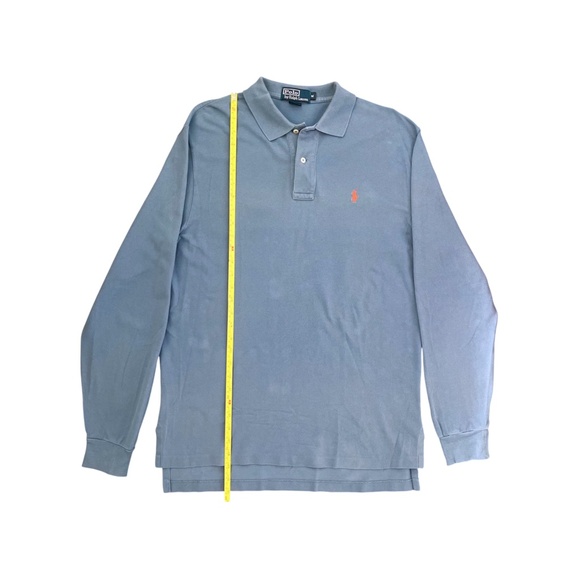 Vintage Polo Ralph Lauren Long Sleeve Shirt Mens Size M Blue Orange Pony Cotton - Picture 5 of 9